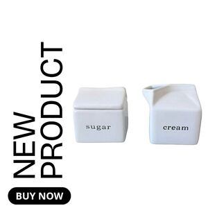 Crate & Barrel White Sugar and Cream Ceramic Set